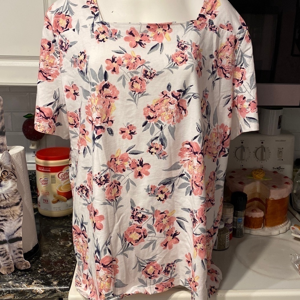 r womens Coral Bay casual short sleeve plus size top 2X